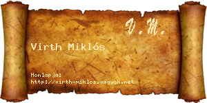 Virth Miklós névjegykártya